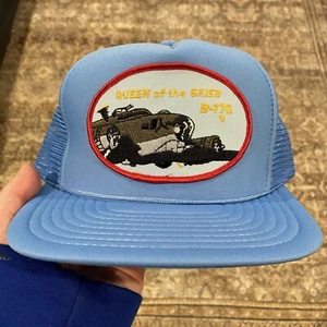 Vintage 80’s B-17G Queen Of The Skies WWII Military Plane Hat SnapBack Trucker - Picture 1 of 11