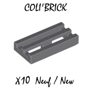 Lego 2412b - 10x Grille / Tile, modified 1x2 - Dark B. Gray - 30244 51815 NEUF - Foto 1 di 1