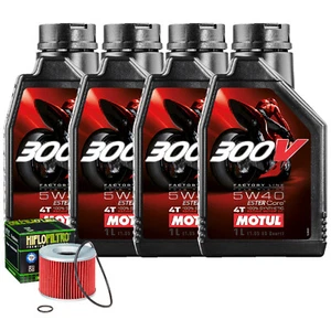 Kit Tagliando Olio Motul 300V 5W40 Per Triumph 1000 Daytona 1991>1995 - Foto 1 di 6