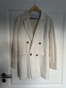 MAX MARA Dalida Beige Creme Wolle Cashmere Mantel Jacke Blazer Strick - Bild 1 von 6