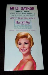 MITZI GAYNOR 1967 GORGEOUS SOUVENIR HARRAH'S CONCERT POSTCARD SONG & DANCE STAR - Picture 1 of 1