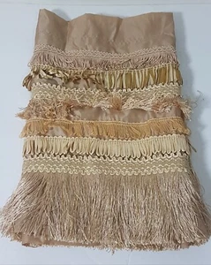 Vintage Fancy Rod Pocket Curtain Valence - Layered Fringe Accent - 54" wide - Picture 1 of 8