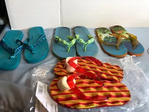 Paket mit 4 kleinen Damen-Flip-Flops Größe 5/6 (1 NEU, 3 GEBRAUCHTES PAAR) #SHS1 - Bild 1 von 12