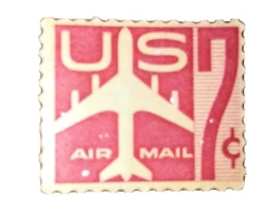 Authentic US Postage. 7 Cents. Jet Airliner Stamp 1960 Air Mail Unused - Picture 1 of 2