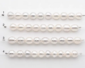 10-11mm White South Sea Pearl Short Strand, Near Round and Natural Color Pearls - Picture 1 of 7