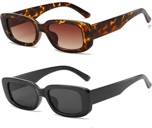 Rectangle Sunglasses for Women Men Trendy Retro Fashion Sunglasses UV 400 Protec - Picture 1 of 12