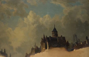 F. NEUHÄUSER (*1825), Burg Stolpen in Sachsen (?), um 1850, Öl Romantik - Picture 1 of 5