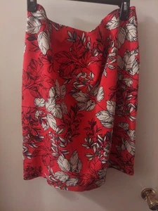Ann Taylor Red Floral Ponte Knit Skirt Size XL - Picture 1 of 5