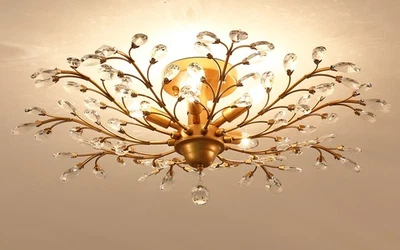 Lámparas de techo vintage de cristal transparente K9 luces colgantes de cristal... Foto 1 de 4