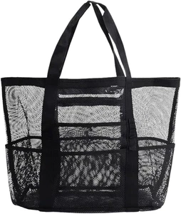 Borsa Da Spiaggia in Rete per Famiglie, Borsa per La Spesa Da Donna, Borsa a Tra - Foto 1 di 12