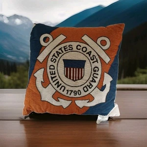 Vintage United States U.S. Coast Guard Couch Throw Bed Pillow 12"X12"X5" - Picture 1 of 8