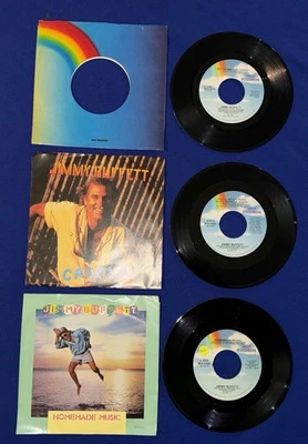 LOT-(3 ) Jimmy Buffett 45 RECORD 7" VINYL w/PS PIC SLEEVE Homemade/Lizard/Creola Foto 1 de 2