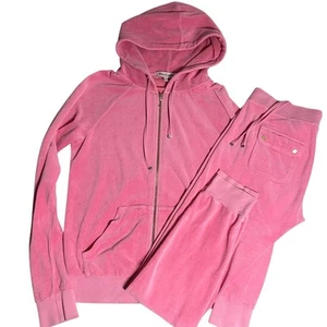 Juicy Couture Women's Vintage Y2k Velvet Velour Pink Sport Track Suit S XS - Picture 1 of 23