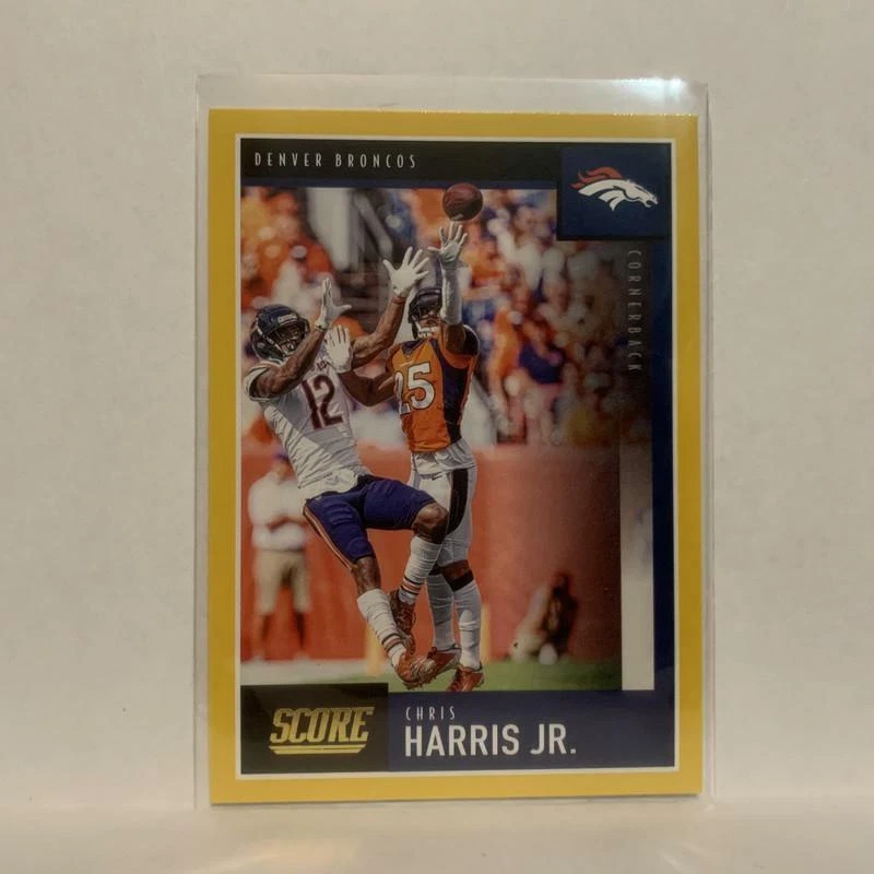 #131 Chris Harris Jr. Denver Broncos Gold  2020 Score Football Card LC - Image 1 of 2