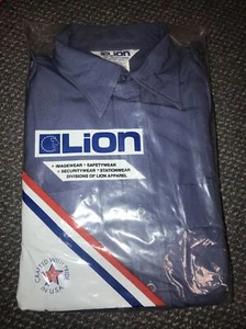 2 lion Firefighter Uniform Work Shirts medium tall NEW medium blue s/s - Picture 1 of 4