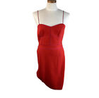 New Banana Republic Vermillion Piped Corset Dress Wool Blend Women?S Size 8 Red