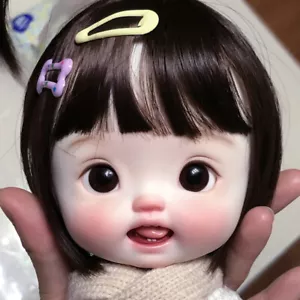 Head Girl Resin Ball Jointed SD 1/6 BJD Doll Face Makeup Eyes Cute Big Bare Doll - Picture 1 of 1