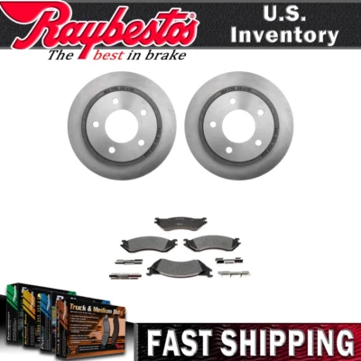 Rear Brake Rotors and Metallic Brake Pads & Hardware For 2003 Dodge Ram 3500 Van - Image 1 of 4