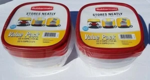 Rubbermaid Juego de 6 Piezas Tapa Fácil de Encontrar Contenedores de Almacenamiento de Alimentos Libre de BPA Lote de 2 - Imagen 1 de 3