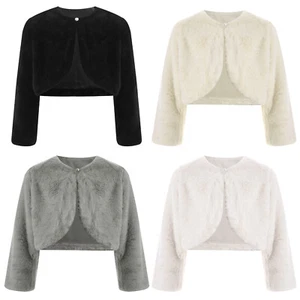 Girls Jacket Warm Sweater Travel Shrug Daily Coat Vacation Outerwear Wedding - Picture 1 of 53