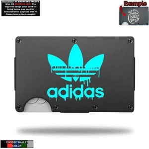 Adidas Drip Logo Sport Laser Engraved Wallet - Thin Money Clip Wallet - Picture 1 of 10