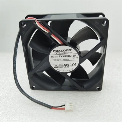 1 PCS FOXCONN Fan PVA080G12R -R20-AB DC12V 0.80A 8025 8CM 3 wire cooling fan - Image 1 of 3