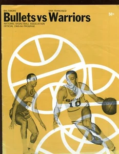 1966/1967 NBA Basketball Program Warriors at  Baltimore Bullets VGEX - Picture 1 of 2