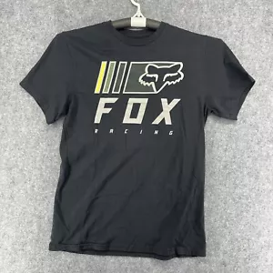 Fox Racing Shirt Mens M Medium Black Short Sleeve Cotton Casual Crew Neck - Picture 1 of 3