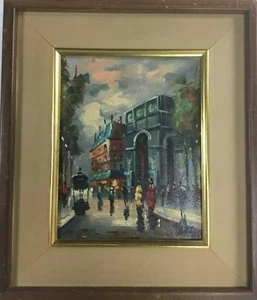 PINTURA DE PAISAJE ARTE ORIGINAL VINTAGE FIRMADA ARCO DE TRIUNFO - Imagen 1 de 1