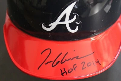 Tom Glavine HOF Atlanta Braves NY Mets Signed Autographed Mini Helmet JSA - Image 1 of 4