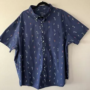 Croft & Barrow Short Sleeve Shirt Men’s Sz 3XB Blue Button Up Easy Care Cruise - Picture 1 of 9