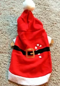 Brandneu mit Etikett neu Accessoire festlicher Hund Weihnachtspullover mit Kapuze - Weihnachtsmann - Medium - Bild 1 von 6