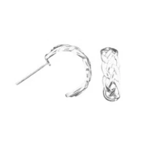 Celtic Knotwork Silver Hooped Earrings - Picture 1 of 1
