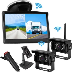 5" Wireless Split Monitor+2x Reversing Backup Camera for RV Caravan Truck 12-24V - Picture 1 of 17