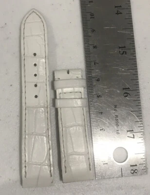 Jaeger Lecoultre White Alligator 18mm Authentic For Reverso Squadra Ladies New - Image 1 of 2