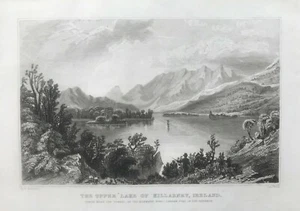 1830 Antique Print; Upper Lake of Killarney, Ireland after William Bartlett - Picture 1 of 2
