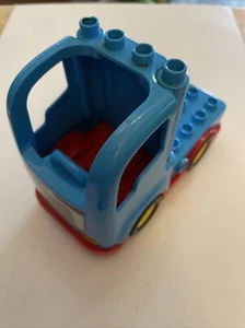 Lego Duplo Block Brick Blue Truck With Red Base Front Graphics - Picture 1 of 8