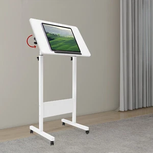 Portable Podium Stand with Wheels Adjustable Laptop Desk Standing Desk White NEW - Picture 1 of 19