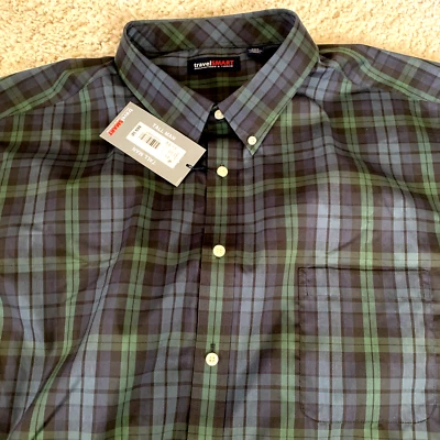 Roundtree Yorke Shirt Mens 4XT Tall Travel Smart Blackwatch Plaid Easy Care NEW - Image 1 of 4