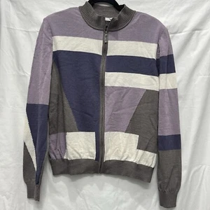 ST. JOHN Sport Color Block Zip Front Cardigan Sweater Size XL - Bild 1 von 9