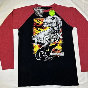Jurassic Park World T-Rex Dinosaur Long Sleeve T-Shirt Boys Size Medium NEW! - Picture 1 of 5
