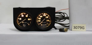 1963 PONTIAC GRAND PRIX UNDER DASH OIL AND WATER GAUGE WITH BEZEL AND WIRING - Foto 1 di 7