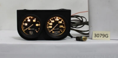 Pontiac Grand Prix 1963 bajo tablero medidor de aceite y agua con bisel y cableado Foto 1 de 4