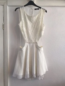 Cream Chiffon/ Lace Dress Size 12 - Picture 1 of 3