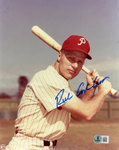 RICHIE ASHBURN SIGNED AUTOGRAPHED 8x10 PHOTO PHILADELPHIA PHILLIES BECKETT BAS - Picture 1 of 2