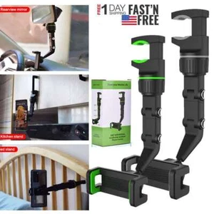 Universal 360° Car Rearview Mirror Mount Stand Holder Cradle For Cell Phone GPS - Photo 1 sur 14