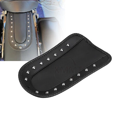 Black Leather Rear Fender Bib Studded Studs Solo Seat For Honda VTX1800C/R 02-08 Foto 1 de 4