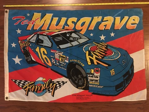 Vintage NASCAR Racing Flag--1997 Roush Ted Musgrave  Original Cover