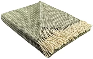 SALE! Wolldecke 100% Schurwolle Wohndecke Decke 140 x 200cm Olive - Bild 1 von 2