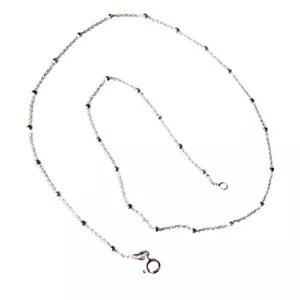 CADENA de PLATA de ley 925 a 50 cm con bolitas diamantadas. Diseño italiano - Imagen 1 de 3